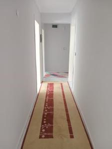 格克切达镇merkez konumda的地板上铺着地毯的空走廊