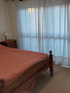 内科切阿GRAN MAR 2 AMBIENTES的一间卧室配有床和带窗帘的窗户