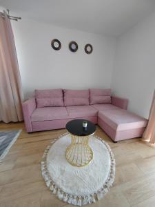 兹拉蒂博尔Apartments Marjanović的客厅配有沙发和桌子