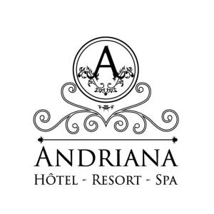 贝岛Andriana Resort & Spa的酒店度假村水疗中心的老式标志