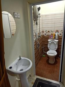 加央Heal Inn Roomstay - Islam Guest的一间带水槽和卫生间的浴室
