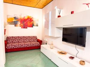 里米尼Casa Quarti的带沙发和平面电视的客厅
