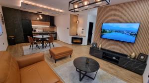 诺维萨德Relax House NS的带沙发和平面电视的客厅