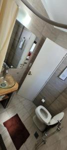 布宜诺斯艾利斯Oasis Lodging的一间带卫生间和水槽的浴室