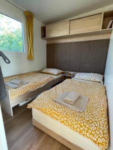 科兰Sha-Shaaa Luxury Mobile Home - Terra Park SpiritoS的小型客房 - 带2张床和窗户