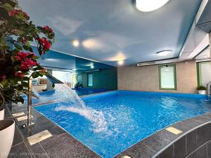 萨拉热窝Luxury Apartments Erol的一座带喷泉的游泳池