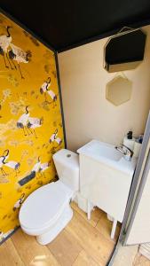 贝加德圣马特奥The Orchard Retreat的浴室配有白色卫生间和盥洗盆。