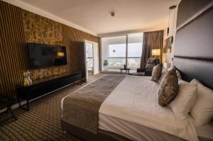 恩波其克大卫死海度假村&Spa酒店的酒店客房设有一张大床和一台电视。