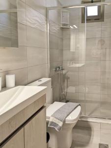 依拉佩特拉Santa Maria - Seaside Serenity的浴室配有卫生间、盥洗盆和淋浴。