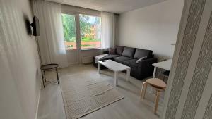 尼尔西艾New 1 bedroom apartment near amenities nilsia near tahko的客厅配有沙发和桌子