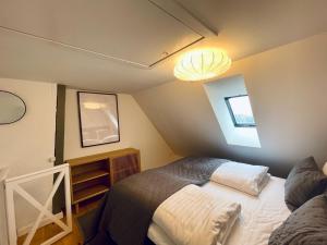 哥本哈根Large 5 Bedroom Flat in Lovely Urban Area in CPH Ø的一间卧室设有一张床和一个窗口
