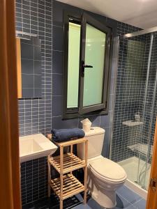 比利亚维西奥萨El Ñeru'l Cantu的浴室配有卫生间、盥洗盆和淋浴。