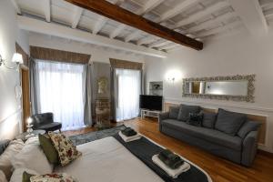 罗马Castel Sant'Angelo Apartments - Exclusive & Luxury的带沙发和电视的客厅