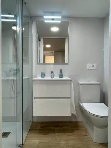 巴约讷MiniLoft #Baiona /的浴室配有卫生间、盥洗盆和淋浴。