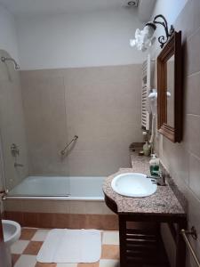 萨尔塔La Cara Oculta de Salta, bed and breakfast的带浴缸、水槽和淋浴的浴室