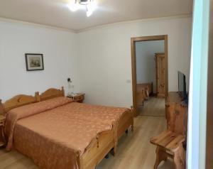 奥伦佐卡多利尤文图斯酒店的一间卧室配有一张床和一台电视