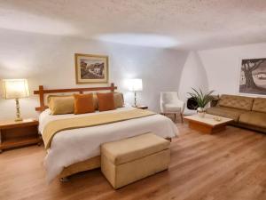 利马Antara Hotel & Suites - Miraflores的一间大卧室,配有一张大床和一张沙发