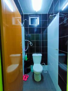 哥打巴鲁Raihan Homestay Kubang Kerian, Free Wifi的一间带卫生间和淋浴的小浴室