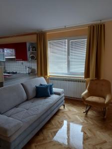 比尔杰Apartman Kovač-Bilje的客厅配有沙发和椅子