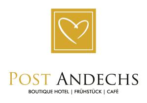 安德希斯Boutique Hotel POST ANDECHS的图中心的酒店的标志