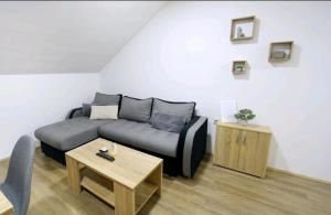 索科矿泉村Apartman Luki的客厅配有沙发和桌子