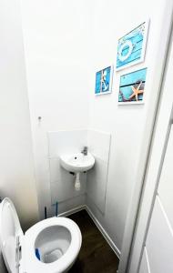 华沙Ursus Rooms-Self Check-in的一间带卫生间和水槽的浴室