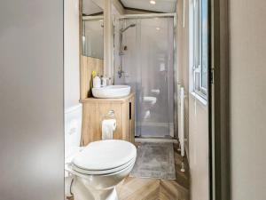 KelsallStonewood Country Lodge的一间带卫生间和水槽的小浴室