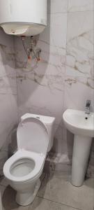 第聂伯罗Квартира на Агнии Барто的浴室配有白色卫生间和盥洗盆。