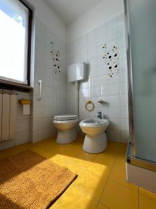 巴韦诺Casa Parisi Lago Maggiore的一间带卫生间和水槽的浴室