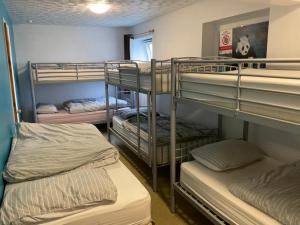 纽基Blue Room Hostel Newquay的客房内的一组双层床