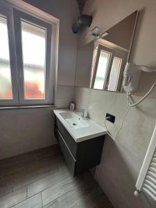 卡萨莱蒙费拉托Residenza Zotaj Small appartament的一间带水槽和镜子的浴室