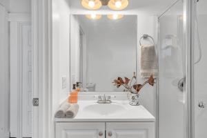圣巴巴拉Cactus Room - Private Entrance的白色的浴室设有水槽和镜子