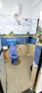 曼德姆Green House Stay的船上蓝色卫生间的浴室