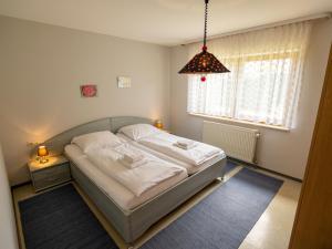 迪蒂斯豪森Holiday Home Rheingau by Interhome的一间卧室设有一张床和一个大窗户