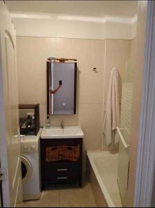 圭马尔港Apartamento La Marquesa Beach的一间带水槽和洗衣机的浴室