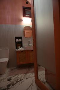 希俄斯PhiloXenia Traditional Apartments的一间带水槽和卫生间的浴室