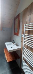 SmrečanyChata pod Barancom的浴室设有白色水槽和镜子