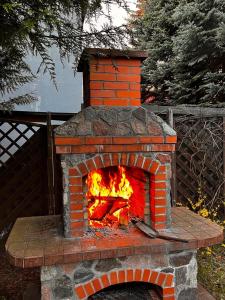哈日科维CHARZYKOWSKIE TARASY的砖炉,里面火
