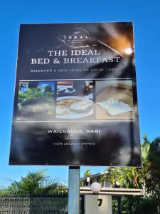 南迪The Ideal Bed & Breakfast的死去的住宿加早餐旅馆的广告牌