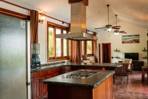 南圣胡安Exquisite Private Coastal Retreat home的厨房配有炉灶和台面