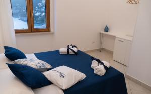 维耶特里Mareterè的配有蓝色桌子和枕头的房间