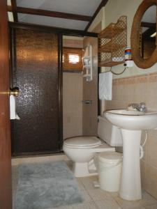 拉利伯塔德朋塔罗卡冲浪度假酒店的一间带卫生间和水槽的浴室