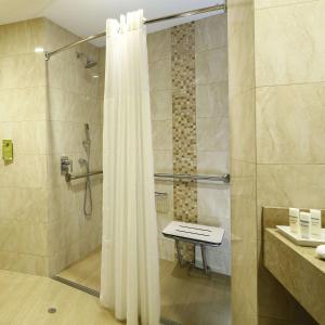 库斯科库斯科希尔顿花园酒店的浴室内配有淋浴帘。