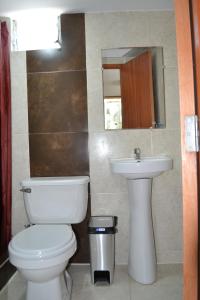 阿雷基帕La Casona Recoleta的一间带卫生间和水槽的浴室