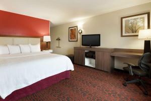 威奇托福尔斯赛克斯森特商城威奇托福尔斯汉普顿酒店的配有一张床和一台平面电视的酒店客房