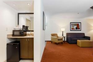 乌尔班纳尚佩恩/厄巴纳希尔顿恒庭酒店的客厅配有沙发和椅子