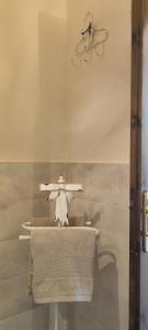 圣马西莫B&B Casandrona的带毛巾架的浴室的显示窗
