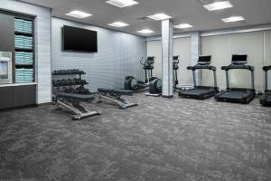 欧文达拉斯沃斯堡机场北/艾文费尔菲尔德客栈的健身房设有跑步机和平面电视