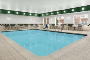 亨里埃塔罗切斯特亨丽埃塔套房酒店的游泳池位于酒店带桌椅的客房内