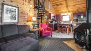 威斯康星戴尔Christmas Mountain Campground的带沙发的客厅和厨房